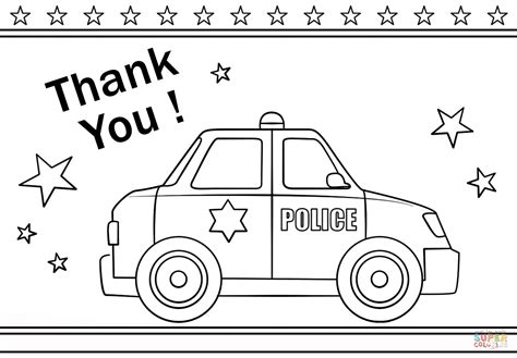 Police Officer Page Thank You Coloring Pages