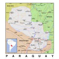 Detallado mapa físico de Paraguay | Paraguay | América del Sur | Mapas del Mundo