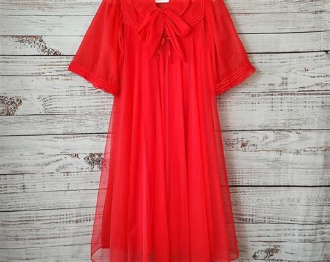 Vintage Lingerie Set Vintage Chiffon Nightgown S S Peignoir Set Vintage Babydoll