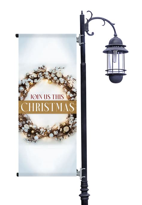 Christmas Wreath Lights Banner - Church Banners - Outreach Marketing