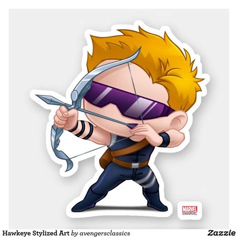 Hawkeye Stylized Art Sticker Chibi Marvel Baby Avengers Avengers