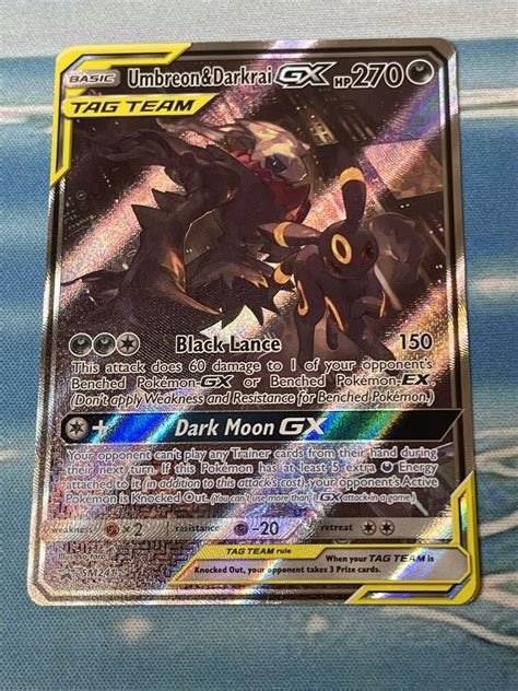 Mavin Pokemon Tcg Umbreon And Darkrai Gx Sm Tag Team Black Star