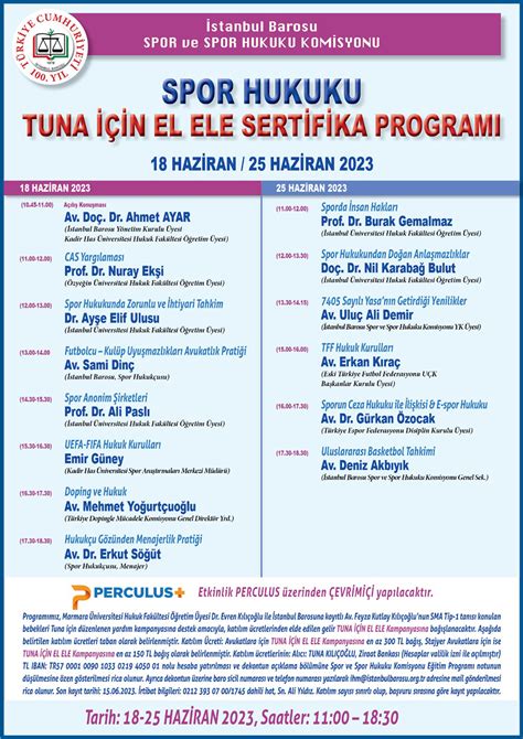 Spor Hukuku Tuna İçin El Ele Sertifika Programı