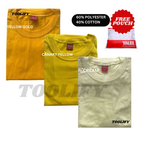 yalex kids adult size plain  shirt yellow gold canary yellow