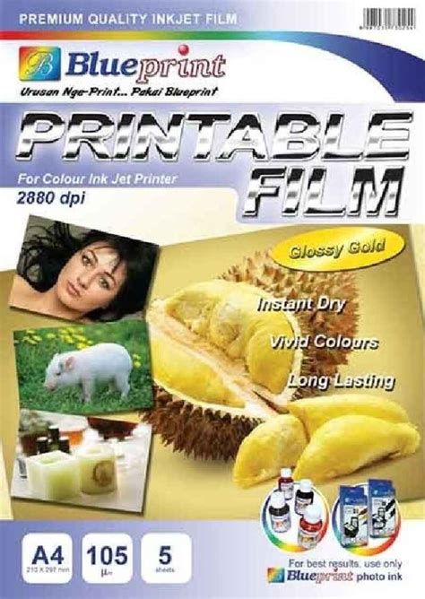 Jual Kertas Film Glossy Gold Printable Film Blueprint A4 Di Seller Pt