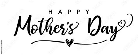 Happy Mother`s Day Elegant Calligraphy Banner Black Lettering Vector