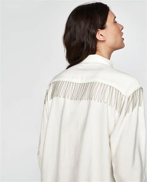 Image Of Shirt With Metal Fringe From Zara Women Shirts Blouse