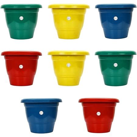 Kraft Seeds Pcs Plastic Gamla Planter Pot With Bottom Plate Tray