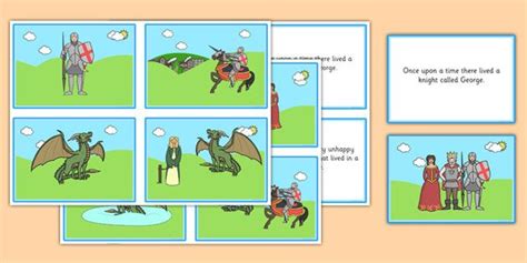 New St George And The Dragon Story Matching Sequencing Cards