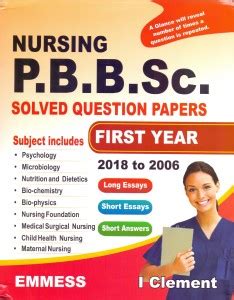 Nursing P B B Sc Solved Question Paper First Year To Buy