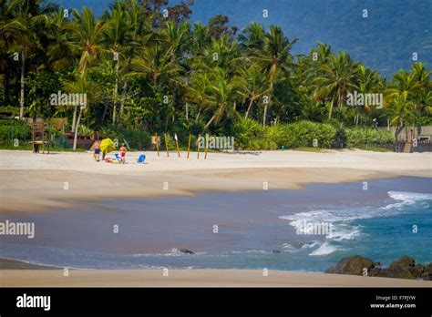 Nice view of Maresias Beach in north shore of Sao Paulo, Brazil, South ...