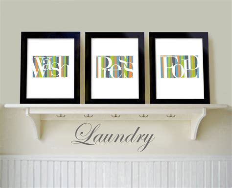 Laundry Room Decor Set Of 3 Prints Modern Wall Art By Dexmex