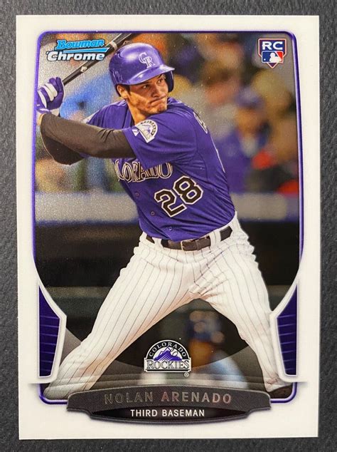 Bowman Chrome Draft Nolan Arenado Rc Colorado Rockies Ebay