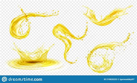 Orange Lemon Juice Or Oil Splashes Yellow Drink Stock Vector