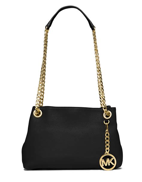 Lyst Michael Michael Kors Leather Chain Shoulder Bag In Black