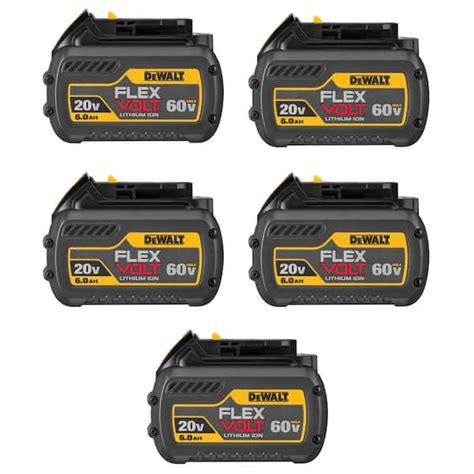 Dewalt Flexvolt 20 Volt 60 Volt Max Lithium Ion Battery Pack Dcb606 The Home Depot 60 Volt