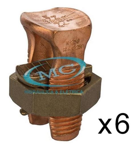 Kit C Und Conector Parafuso Cabos Fios Mm Split Bolt Cobre Jng