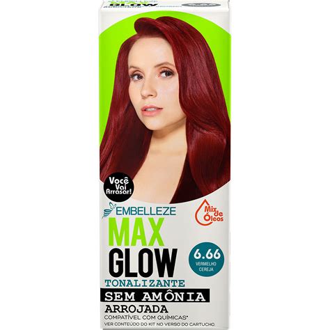 Tonalizante Vegano MaxGlow Individual Vermelho Cereja 6 66 No Atacado