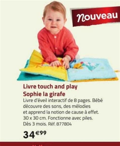 Promo Livre Touch And Play Sophie La Girafe Chez La Grande R Cr