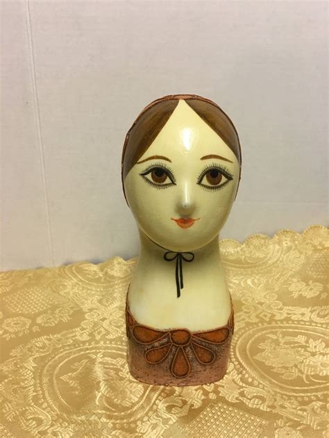 Vintage Gemma Taccogna Paper Mache Girl Bust 1960s Art