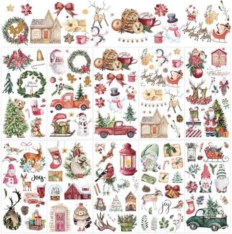 Amazon Sinmoe Sheets Christmas Rub On Transfers For Craft X