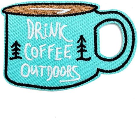 Amazon Obokata Iron On Patches Drink Coffee Outdoors Embroidered