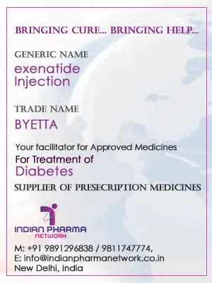 Exenatide Injection Cost-Price In India