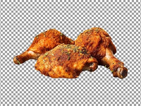 Frango Frito Alho Delicioso Isolado Em Fundo Transparente Psd Premium