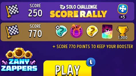 Zany Zappers Solo Challenge Score Rally Match Masters Zany Zappers