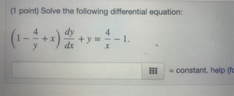 Solved 1 Point Solve The Following Differential Equation