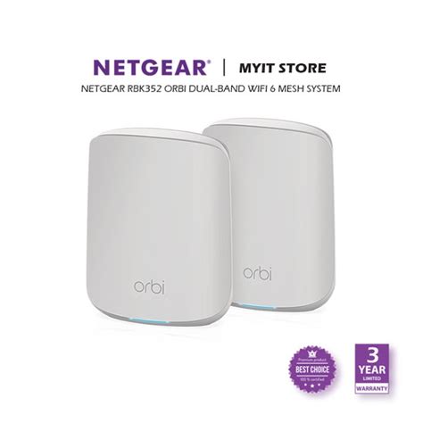 【ready Stock】netgear Rbk352 Orbi Dual Band Wifi 6 Mesh System 【3 Years