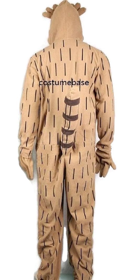 Regular Show Rigby Jumpsuit Mascot Fleece Adult Hood Costume Ebay