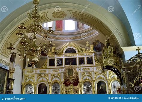 Interior Da Igreja Ortodoxa Do Russo Jerusalém Foto de Stock Imagem