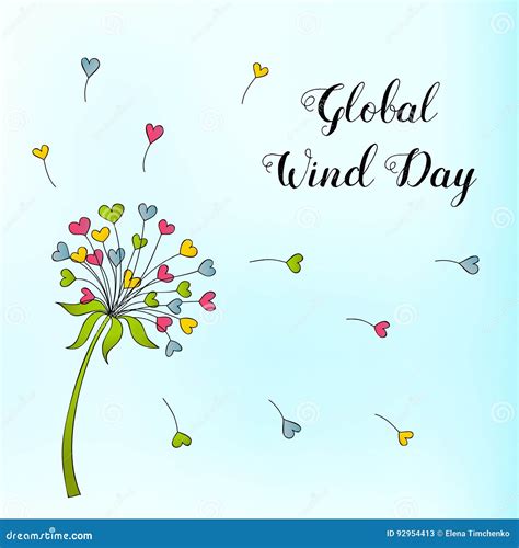 Global Wind Day June 15 Vector Illustration For Holiday Stock Vector