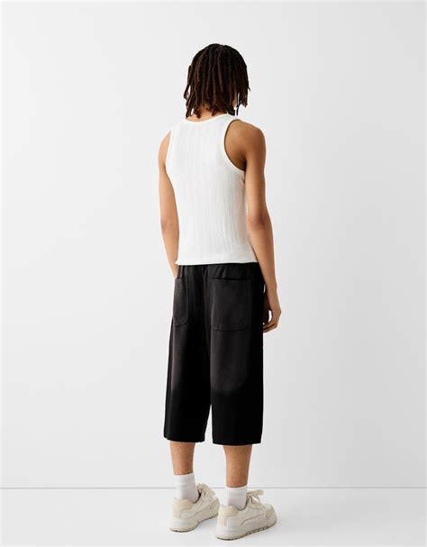 Faded Effect Bermuda Jorts Men Bershka