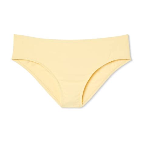 Juniors Plus Size Ribbed Cheeky Bikini Bottom Xhilaration Yellow 14W