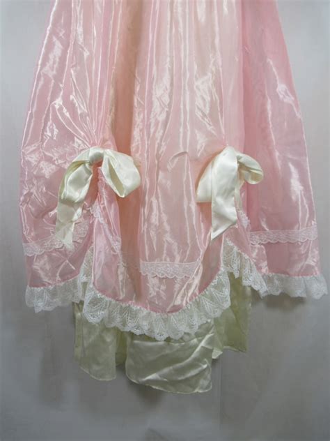 Vintage Gunne Sax Pink Satin Southern Belle Dress Ju Gem