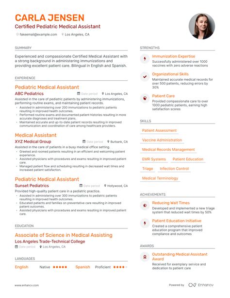 5 Pediatric Medical Assistant Resume Examples And Guide For 2023