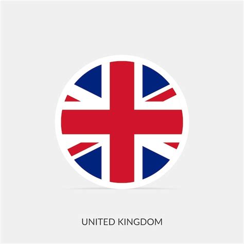 Premium Vector | United Kingdom round flag icon with shadow