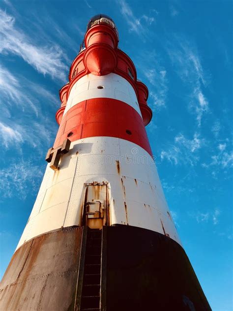 Vuurtoren Roter Sand In De Duitse Baai Van De Noordzee Stock