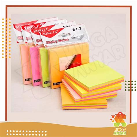 Jual Na Sticky Notes Polos Warna Pastel Lembar Stiker Memo Stick