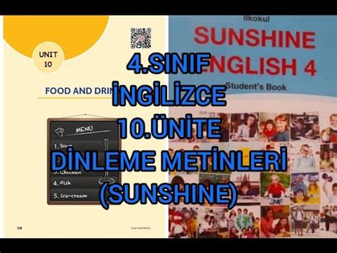 4 sınıf İngilizce Sunshine English kitabı 10 ünite food and drinks