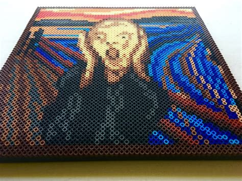 The Scream Perler Bead Pixel Pop Art Etsy