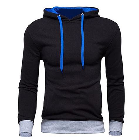 Mens Sweatshirt New Design Fashion Solid Hooded Casual Autumn Hoodies 4 Colors Male Pullover