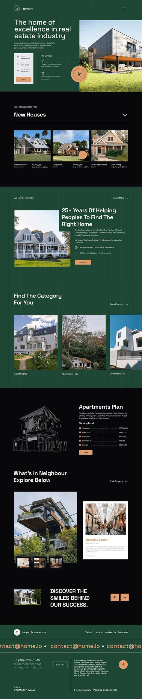 Real estate Homely - Responsive Website on Behance