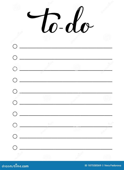 To Do List Planner Template Daily Planner Page Lined Paper Sheet