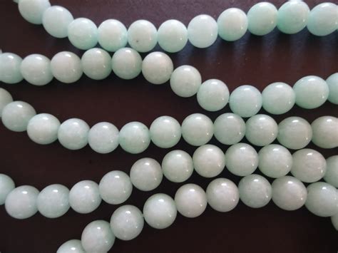 Inch Mm Natural Blue Malaysia Jade Bead Strand Dyed About