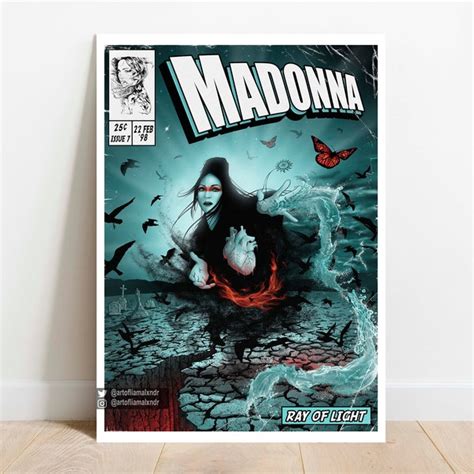 Madonna Poster Ray Of Light Etsy