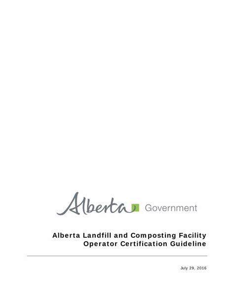 PDF Alberta Landfill And Composting Facility Operator Aep Alberta