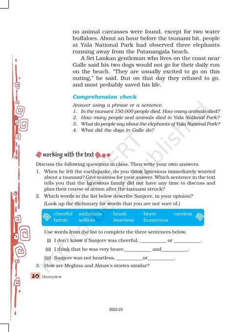 Ncert Book For Class 8 English Chapter 2 The Tsunami